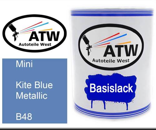 Mini, Kite Blue Metallic, B48: 1L Lackdose, von ATW Autoteile West.